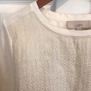 EUC Loft gold and cream sweatshirt